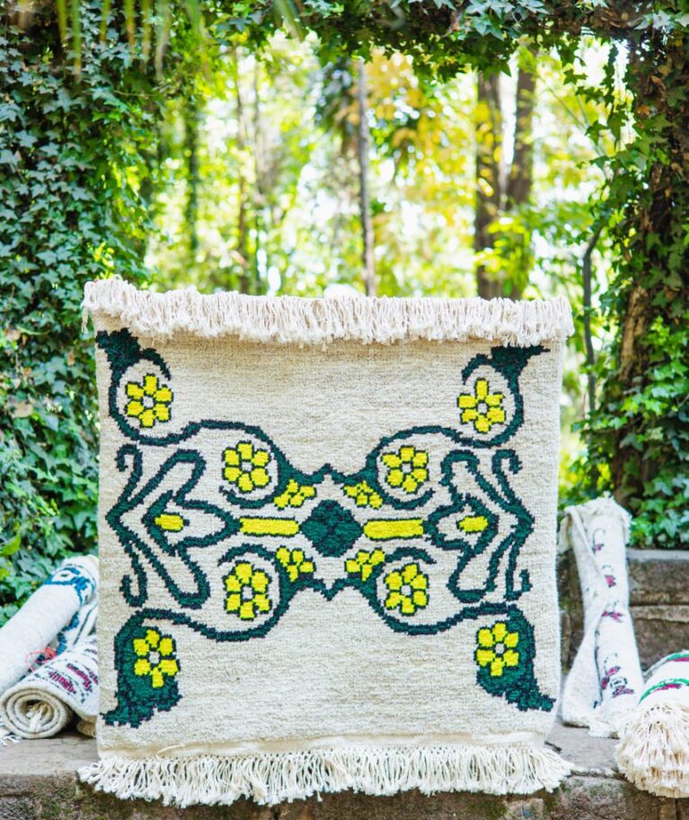 Deep green vines create a protective framework for bright yellow blossoms. It reimagines nature as an interconnected support system that thrives in freedom.